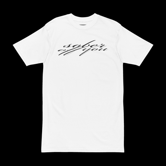 "sober off you" heavyweight tee